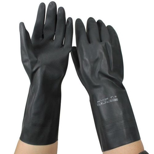 Heavy Duty Natural Rubber Glove Gauntlet - Chemical Acid Chemical Resistant 32cm