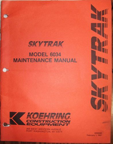 Skytrak 6034 Forklift Maintanance Manual Book