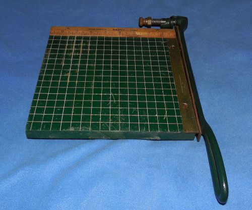 Vintage  milton bradley iron / wood  &#034;dandy&#034;   paper cutter for sale