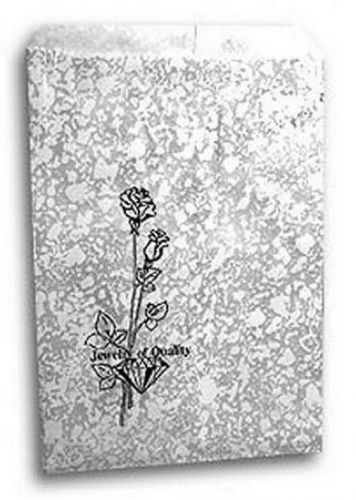 (500) 8.5x11&#034; silver paper gift jewelry merchandise rose bag for sale