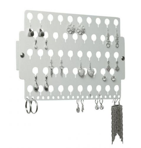 Earring Holder Organizer Hanging Wall Mounted Jewelry Rack Storage White Acrylic