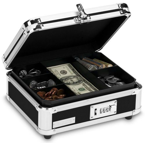 Cash Box Lock Safe Security Money Cash Jewelry Storage Locker Travel Case Vault