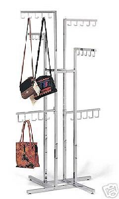 Handbag purse rack 4 6 j hk prong / rods floor display for sale