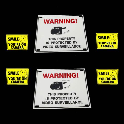 HOME SECURITY ALARM CAMERA MONITORING SYSTEM WARNING YARD SIGNS+4 ADT&#039;L STICKERS