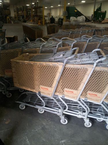 Used Shopping Carts LOT 50 Grocery Store Fixtures Beige / Tan Plastic Baskets