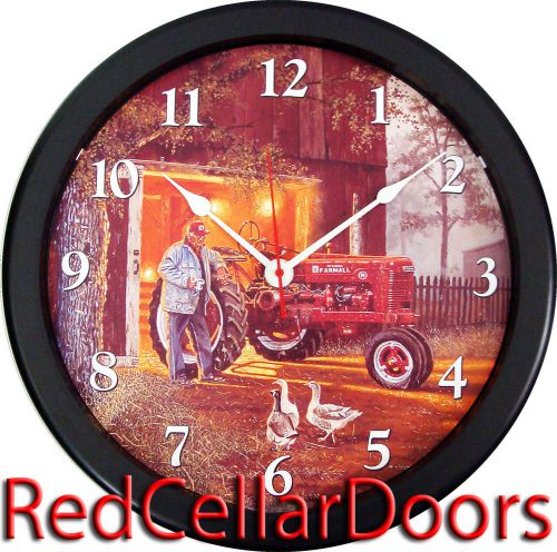 New Farmall H Tractor Vintage Dave Barnhouse Common Ground Huge 14&#034; Wall Clock