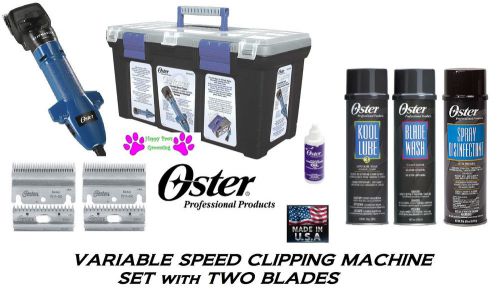 Oster clipmaster variable speed clipper machine set-2 blades,kool lube,wash,case for sale