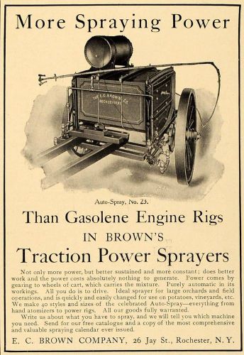 1906 ad e.c. brown traction power sprayers model 23 - original advertising cl4 for sale