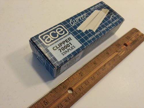 ACE 70001 CLIPPER STAPLES, Chisel Point 5,000 per Box vintage stapler 702