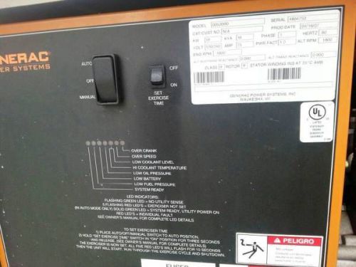 Generac quietsource 18kw 75 amp liquid cooled standby generator for sale