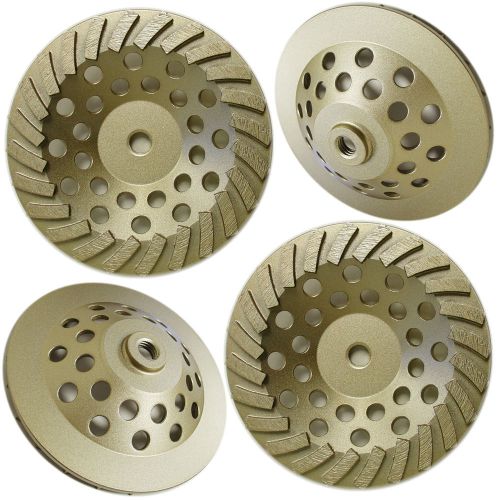 4pk 7” standard concrete turbo grinding cup wheel 5/8&#034;-11 arbor 24 segments for sale