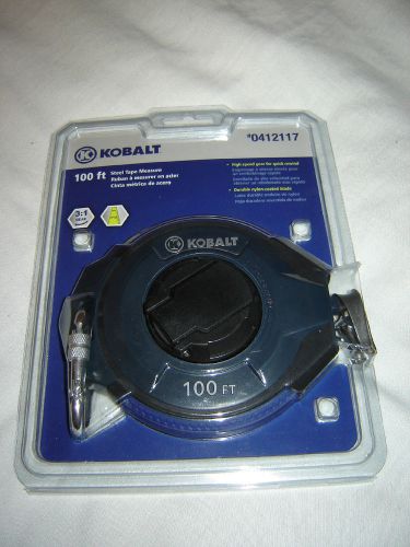Kobalt Measuring Tape - 100 ft High Speed Gear  Quick Rewind Nylon Coated Blade