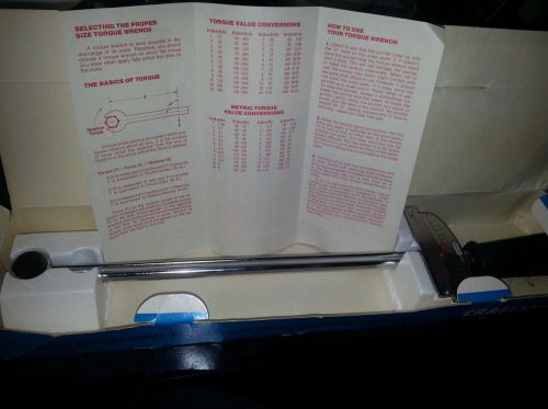 Sears Craftsman Torque Wrench 1/2-IN Drive 44642  In Box Dual Range Scale Reads