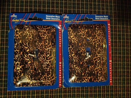 2 New Units Leviton Leopard Pattern Metal Switch Plate Decorative Wall Cover
