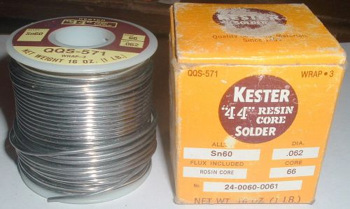 Kester Lead solder sn60 Resin .062 Diameter 1 Lb