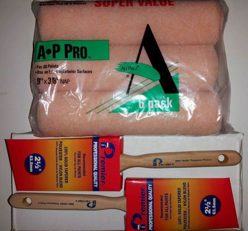 Allpro roller cover and premier brush six pack lot