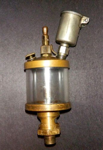 Vintage essex brass corp. drip oiler w/gits bros cup - hit miss engine - tractor for sale
