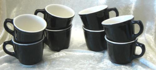 BLACK AND WHITE RESTRAUNT STYLE COFFEE MUGS