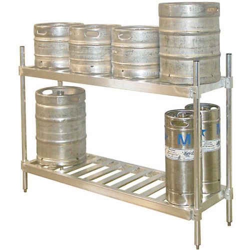 Aluminum Beer Keg Storage Rack - Store &amp; Organize 8 Draft Beer Kegs - 2 Shelf
