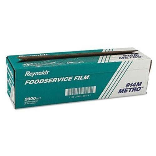 Reynolds Wrap® Metro Light-Duty PVC Film Roll w/Cutter Box, 18&#034; x 2000ft, Clear