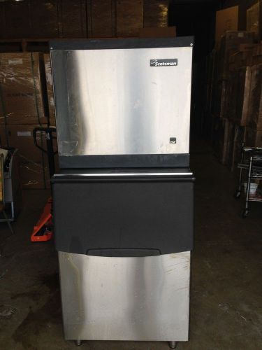 Used scotsman modular cube 800 lb ice machine with ice bin 500 lbs capacity for sale