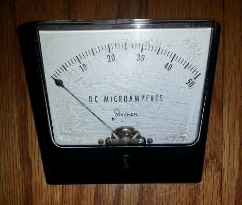Simpson Panel Meter, 0-50 DC Milliamperes #1327