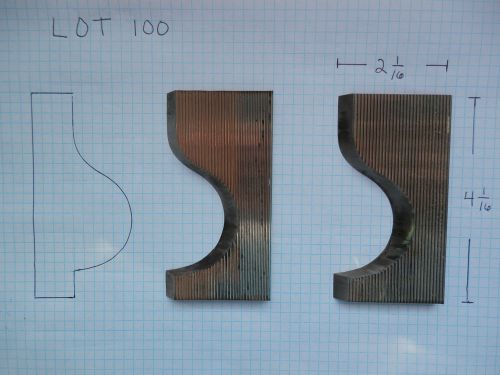 Lot 100 - 4  1/16&#034; Chair Rail Moulding Knives- Corrugated Shaper Moulder Steel