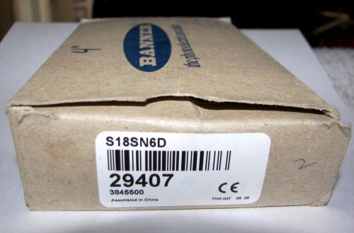 BANNER ENGINEERING S18SN6D Proximity Sensor BNIB FREE SHIPPING!