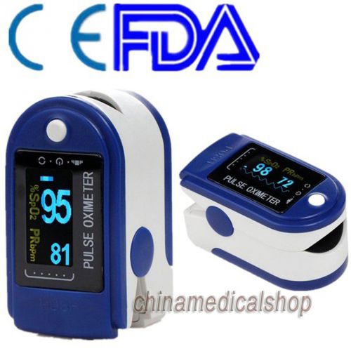 Blue finger tip pulse oximeter blood spo2-sport cms 50d with free case us seller for sale