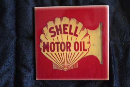Retro Vintage Shell Gas Ceramic Tile  Coasters ManCcave Home theater