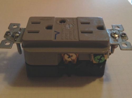 Hubbell Transient Voltage Surge Suppressor Receptacle Grey  15A 120V