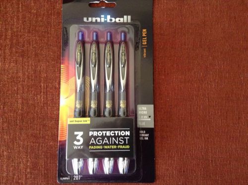 uni-ball Gel RT Retractable Pens, Blue Ink, Pack of 4