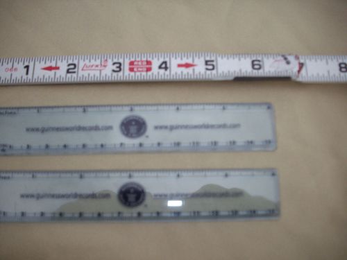 12 pcs, 6&#034;  plastic ruler inches &amp; metric, marked &#034; Guinnessworldrecord&#034;
