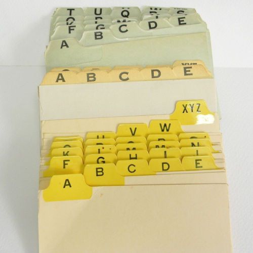 Vintage A-Z Index Card Guide Sets 3x5 Gussco Hamett&#039;s - recipe box