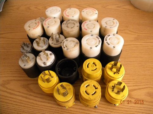 Large Mixed Lot of Male &amp; Female Plugs &amp; Sockets - 20 -30 Amp - Used &amp; Unused