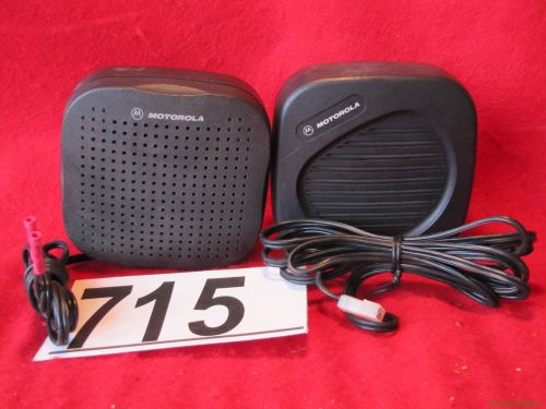 Lot of 2 ~ motorola radio external speakers w/ brackets hsn4030a hsn4038a ~ #715 for sale