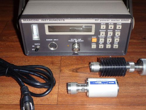Marconi Instruments RF Power Meter 6960 with 2 power sensors &amp; narda attenuator
