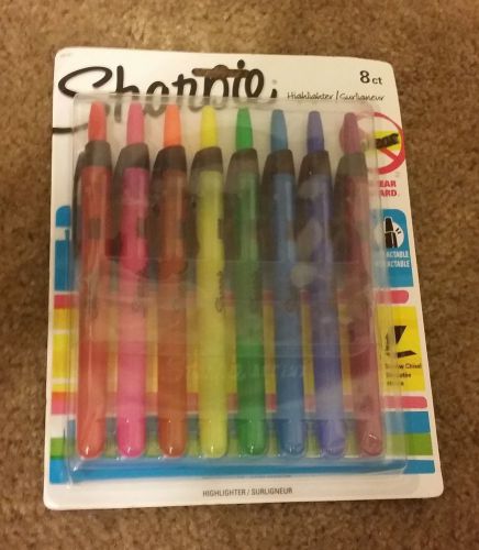 Sharpie Highlighters Smear Guard Narrow Chisel 8 Assorted Color Retractable