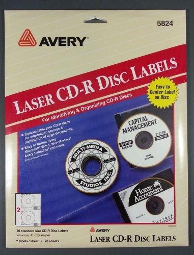 NIB - Avery Laser CD/DVD Labels ~ 40 Labels (5824)