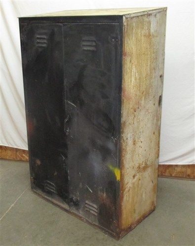 Black 2 door lyon gym locker industrial age cabinet factory office file cabinet for sale