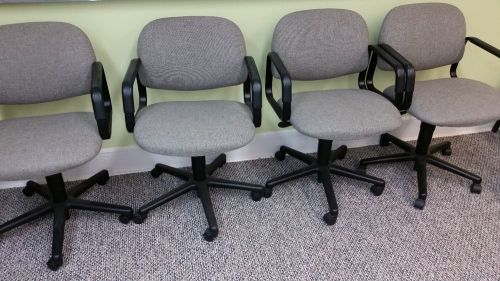 Set of 4 Gray Swivel Office Chairs