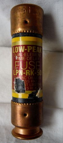 One cooper ind bussmann lpn-rk-50 low peak dual element time delay fuse for sale