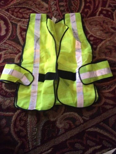 2 Yellow Safety Vest Mesh Breakaway One Size Fits All