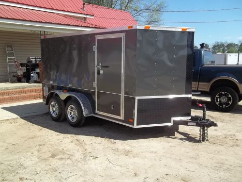 7x12 double motorcycle enclosed trailer black and grey 2 bike trailer NEW