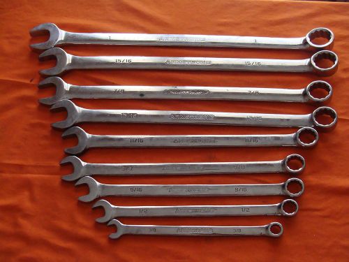 Armstrong 9 pc. 12 point full polish extra long combination wrench set 25-675 for sale
