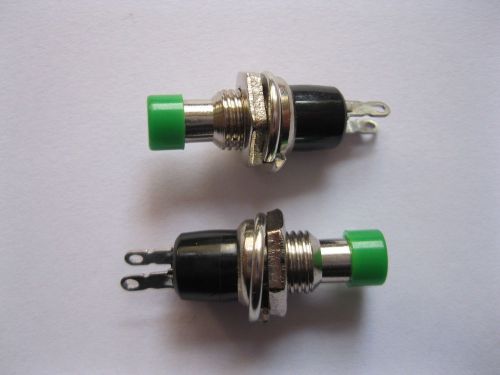 40 pcs SPST Mini Push Momentary Switch Green Cap 250V/3A 125V/6A Nomal Off
