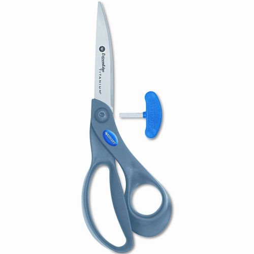 Acme United Corporation ExtremEdge Titanium Bent Scissors, 8in, Right Hand, Blue