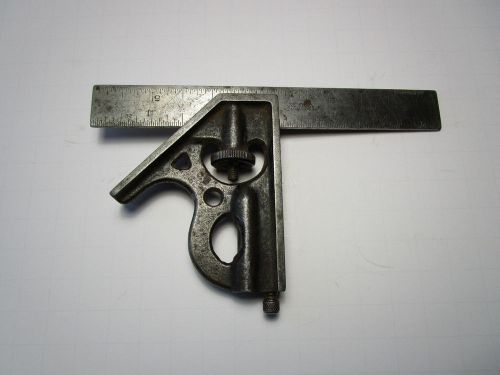 Vintage Lufkin 6&#034; Combination machinist&#039;s Square rule level No 4 grad tool