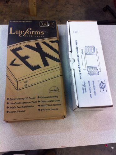 Lightforms Dual light, LXURWE, Exit Sign &amp; 2 Exitronics Emergency Light LL90-G2