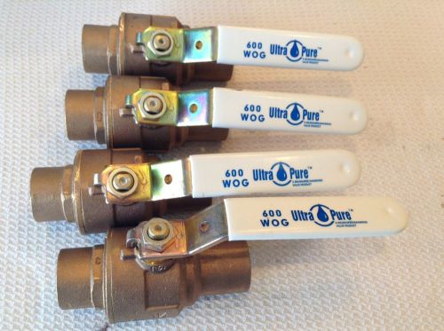 4 New Lead Free  Milwaukee brass ball valves 600 WOG 1 1/4&#034; swt Lead Free